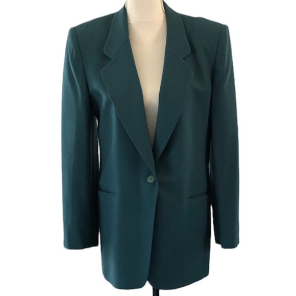 Jones New York Jackets & Blazers - Jones New York Vintage 90s Green Wool Blazer Size 8